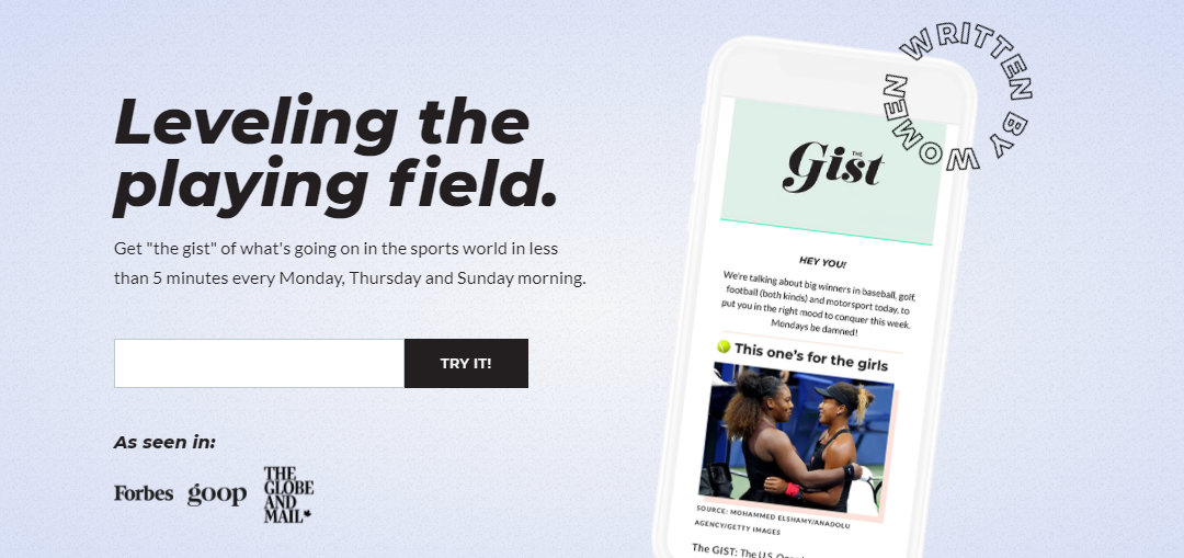 Fresh Newsletter Win Sports Media Game for Women Content Entrepreneurs