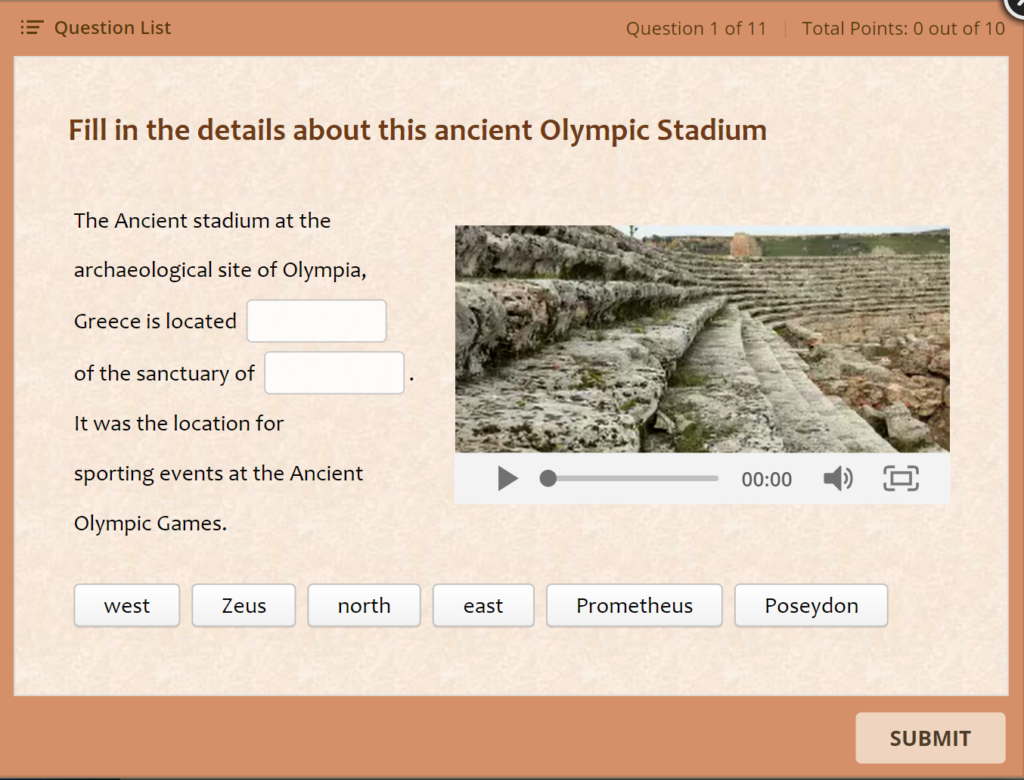 elaborate quiz example about the olympics for audience engagement