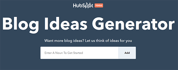 Hubspot Blog ideas generator for content ideas