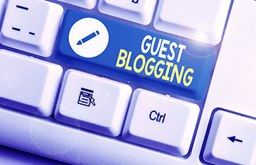 Image of keyword with words "guest blogging" as the enter key